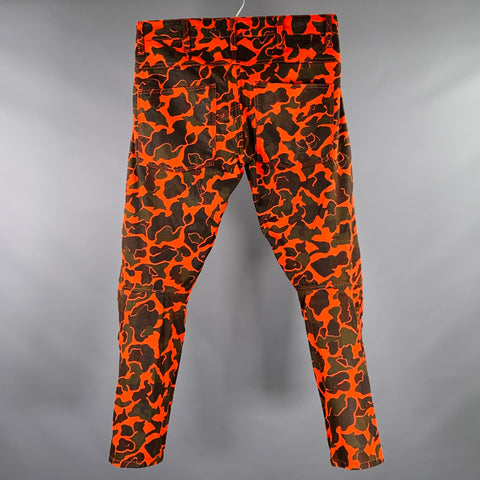 G-STAR Size 30 5622 Orange Black Camo Cotton Button Fly Casual Pants