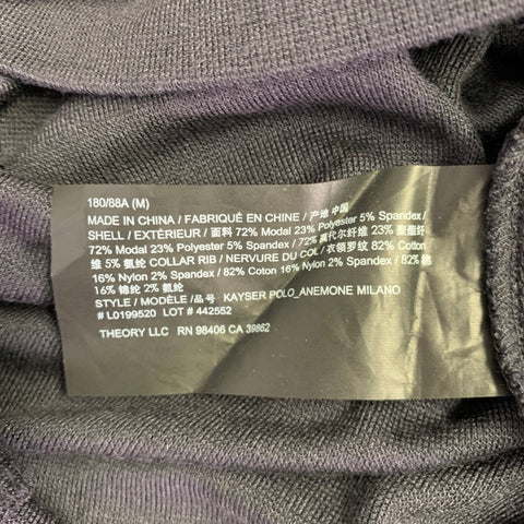 THEORY Size M Black Modal Blend Polo
