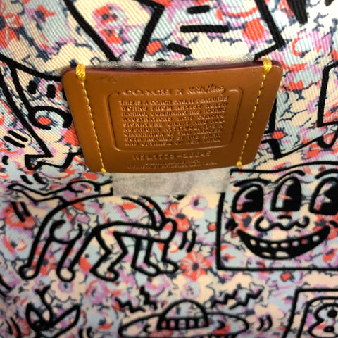 COACH Pink Light Blue Pebble Grain Leather Tote