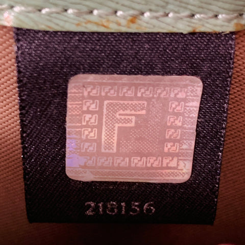 FENDI Green Embossed Leather Wallet