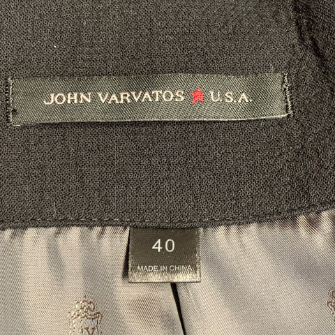 JOHN VARVATOS STAR USA Size 40 Black Cotton Blend Sport Coat