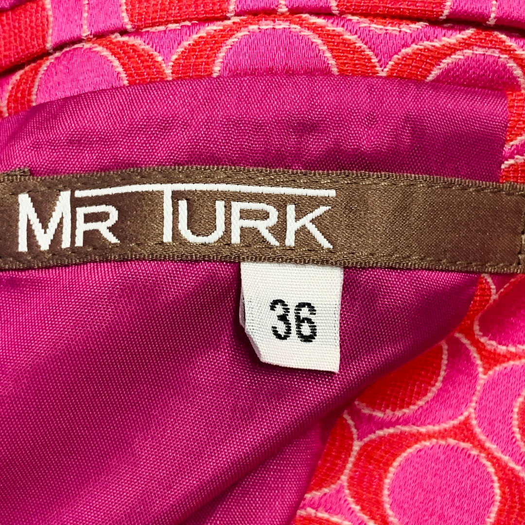 MR TURK Size 36 Pink Purple Circles Polyester Blend Sport Coat