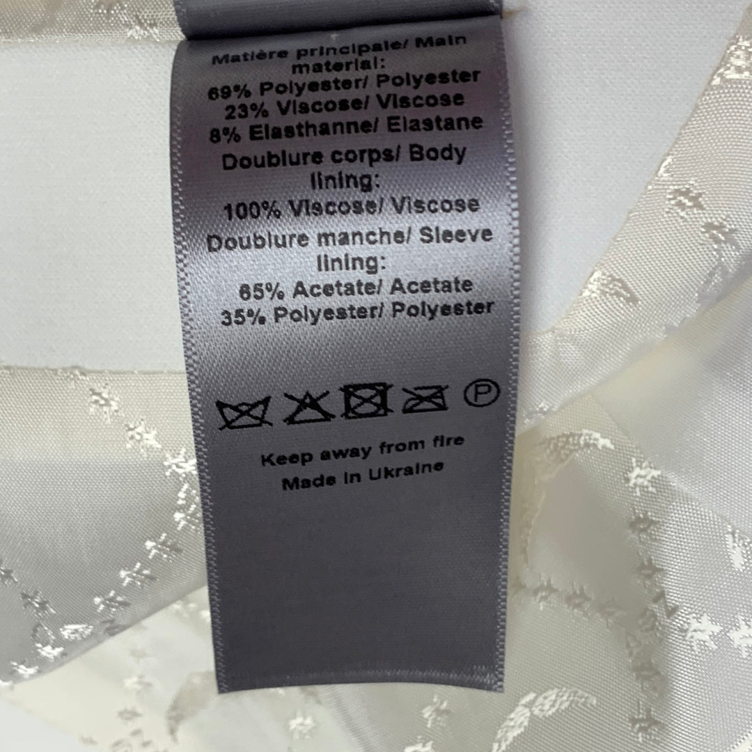 ZADIG & VOLTAIRE Size M Off White Polyester Blend Rhinestone Studded Peak Lapel Pantsuit