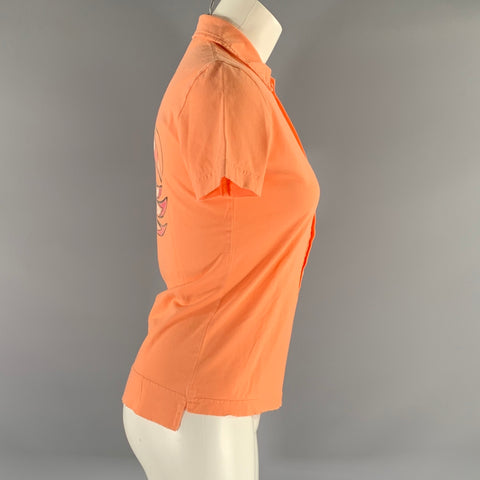 DSQUARED2 Size M Orange Cotton Polo Shirt