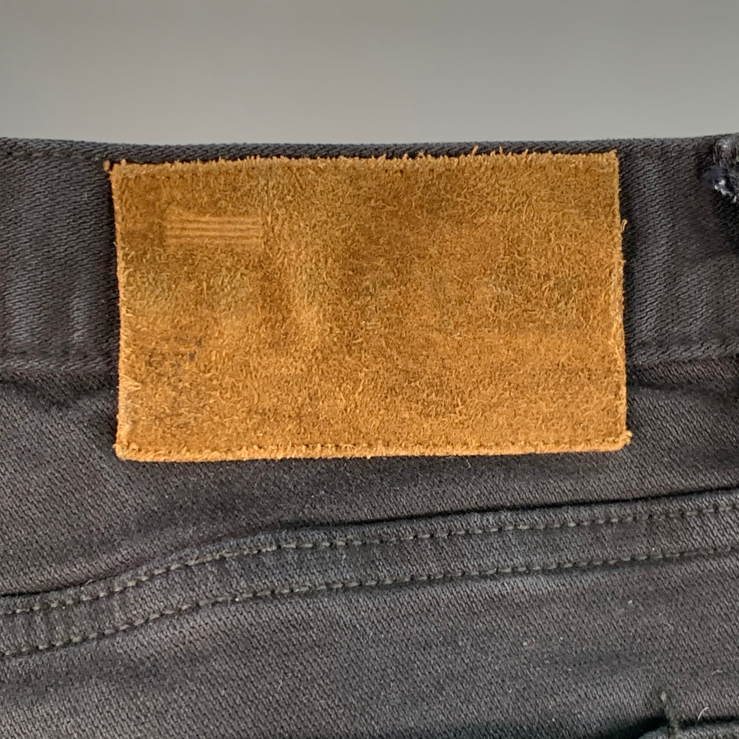 TODD SNYDER Size 38 Black Cotton Blend Tapered Zip Fly Jeans