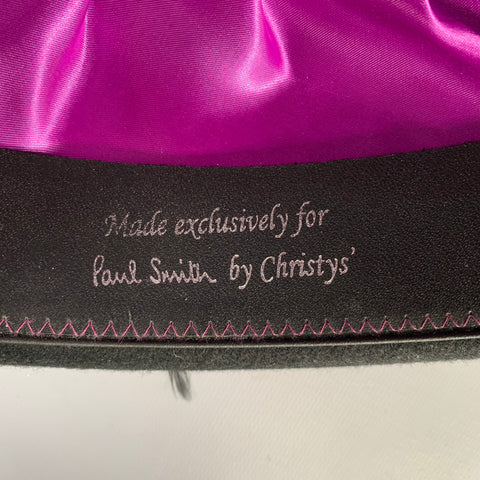 PAUL SMITH Size 7.5 Black Grey Wool Felt Hats