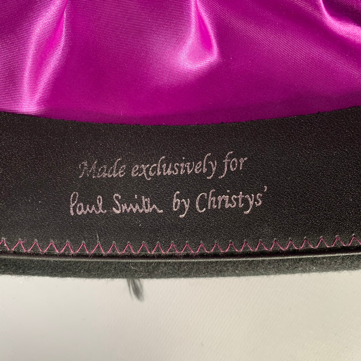 PAUL SMITH Size 7.5 Black Grey Wool Felt Hats