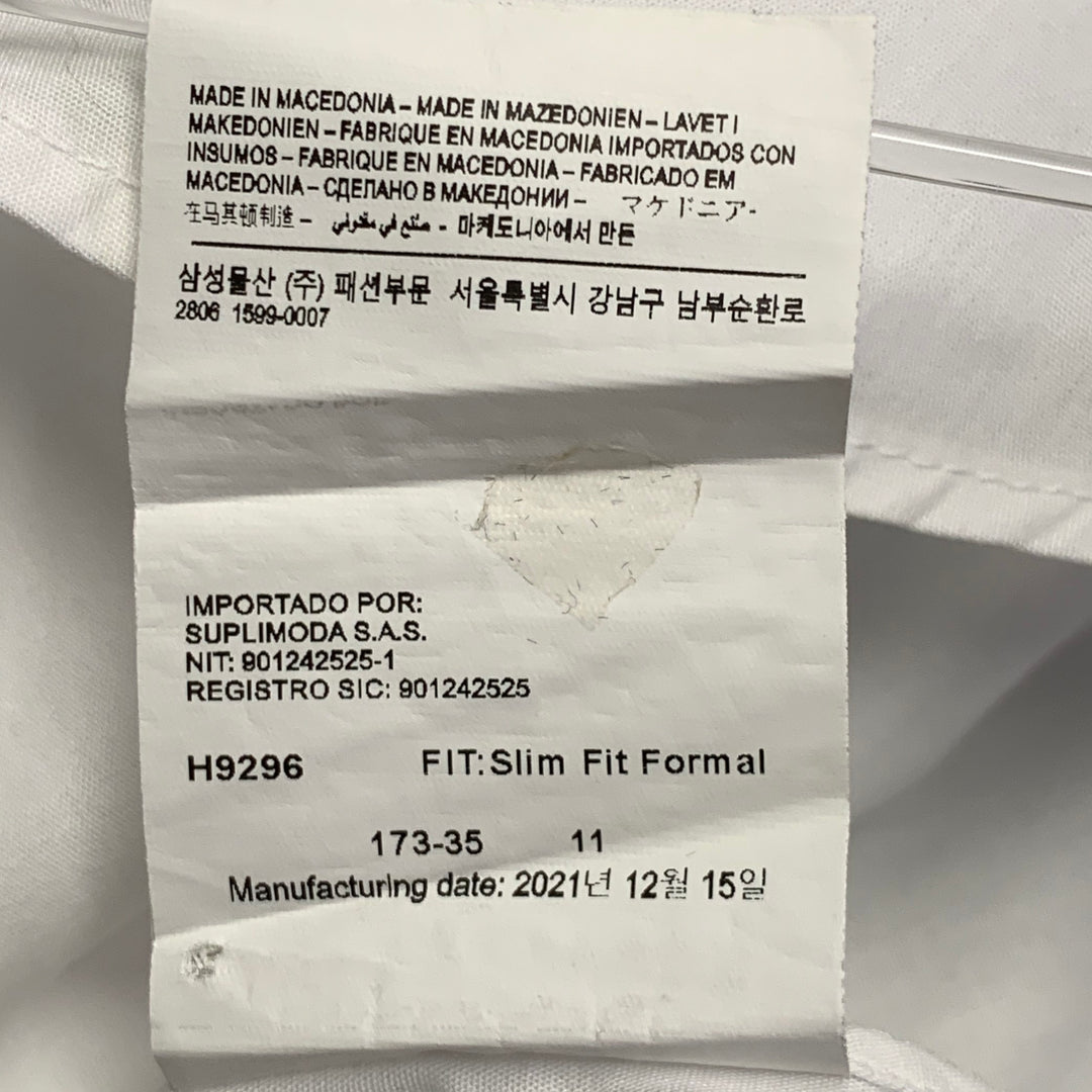 SUITSUPPLY Size S White Cotton Pleated French Cuffs Tuxedo Long Sleeve Shirt