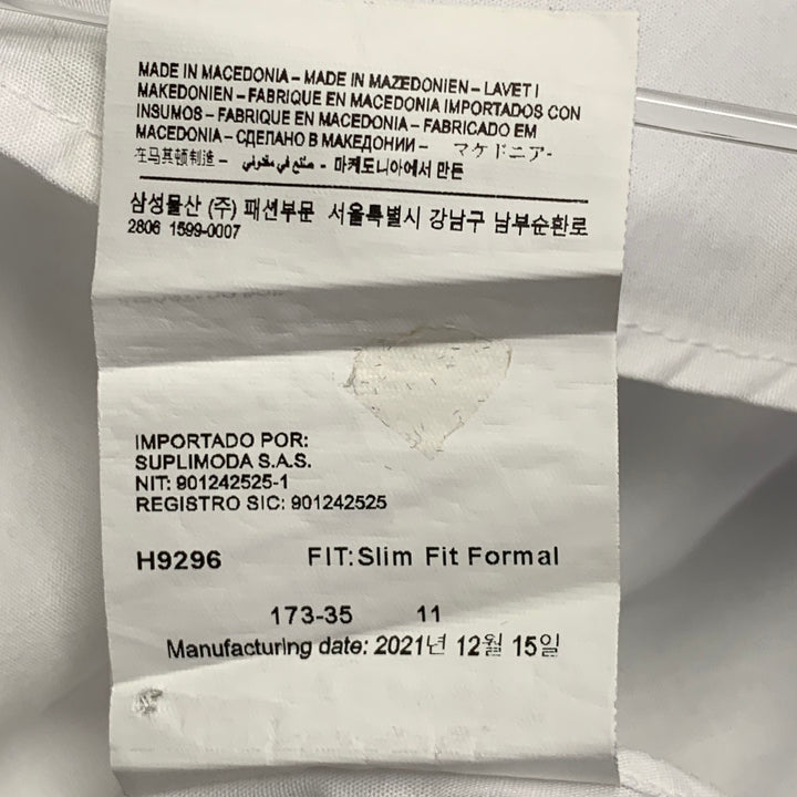 SUITSUPPLY Size S White Cotton Pleated French Cuffs Tuxedo Long Sleeve Shirt