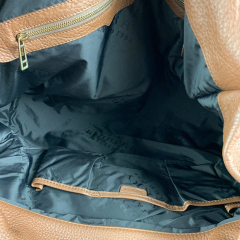 BURBERRY by Christopher Bailey Brown Textured Pebble Grain Leather Messenger Bag