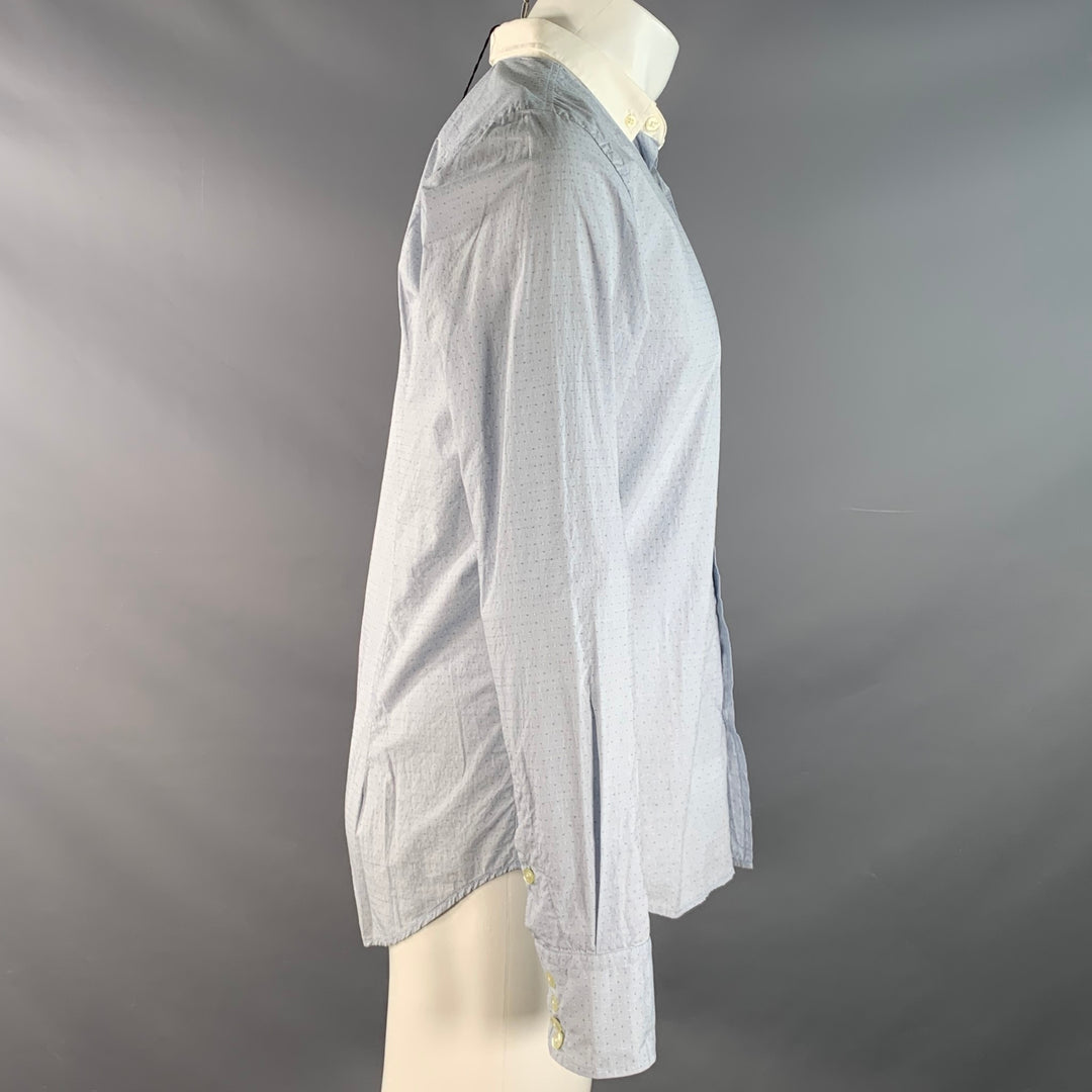 ARMAND BASI Size M Blue White Dots Cotton Button Down Collar Long Sleeve Shirt