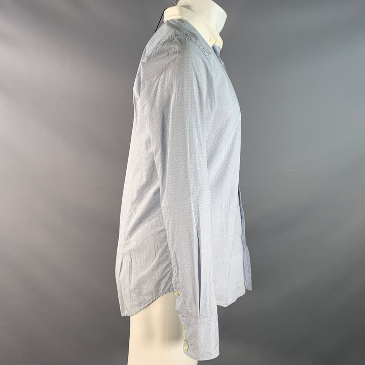 ARMAND BASI Size M Blue White Dots Cotton Button Down Collar Long Sleeve Shirt