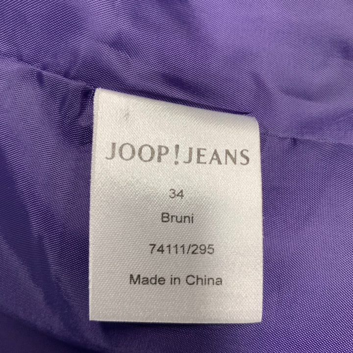 JOOP! Size 2 White Grey Cotton Blend Stripe Blazer