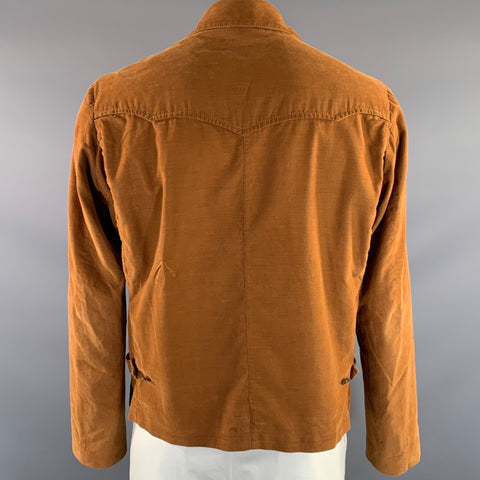ADAM KIMMEL Size L Brown Cognac Cotton Button Up Long Sleeve Shirt