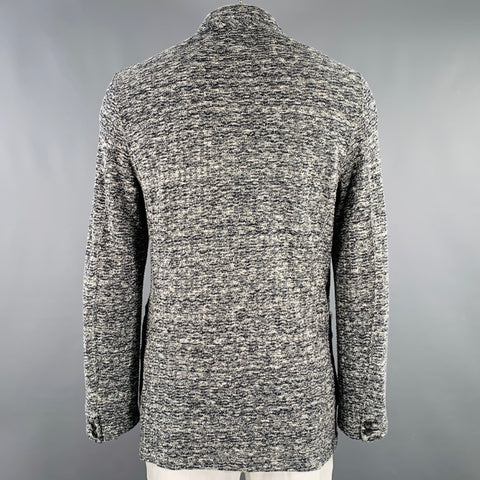 ENGINEERED GARMENTS Size L Black White Heather Cotton Blend Knit Cardigan
