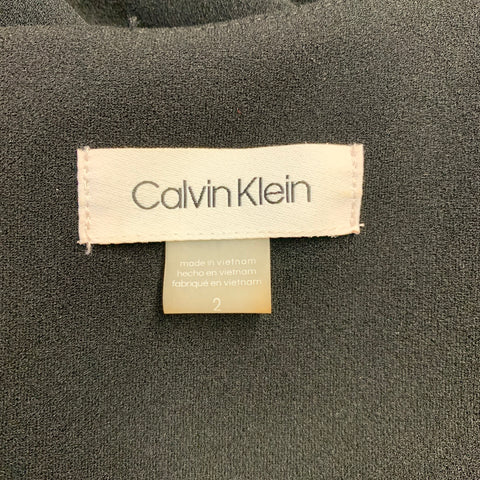 CALVIN KLEIN Size 2 Black Polyester Blend Sleeveless Dress