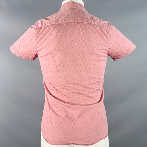 TED BAKER Size XS Bwenno Red White Dots Cotton Blend One pocket Short Sleeve Shirt