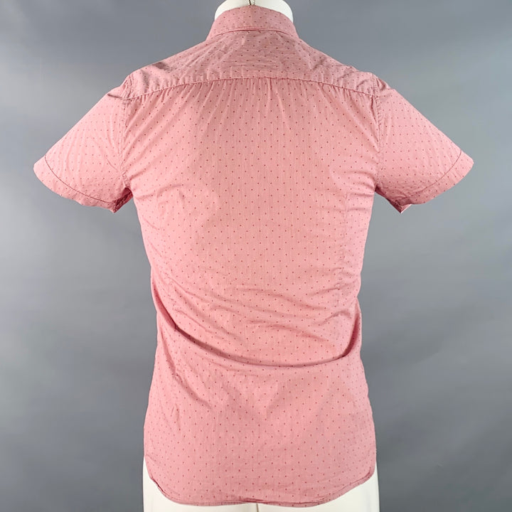 TED BAKER Size XS Bwenno Red White Dots Cotton Blend One pocket Short Sleeve Shirt