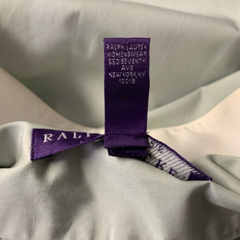 RALPH LAUREN Size 2 Green White Cotton Club Collar Dress Top