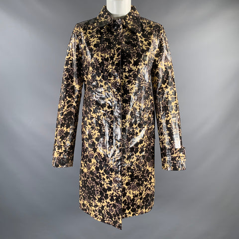 MARC by MARC JACOBS Size M Brown Beige Cotton Polyurethane Floral Coat