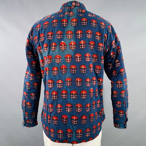 KARDO Size XL Navy Burgundy Quilted Cotton Jacket