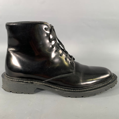 SAINT LAURENT Size 7.5 Black Leather Lace Up Boots