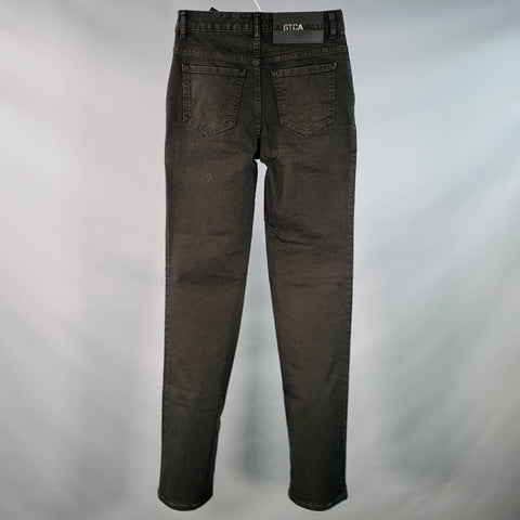 JUST CAVALLI Size 26 Black Silver Cotton Blend Denim Studded Button Fly Jeans