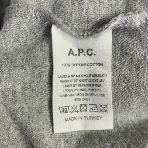 A.P.C. Size M Grey White Cotton Crew Neck T-shirt