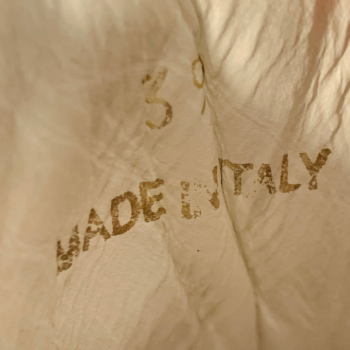 ALAIA Size 9 White Silver Perforated Patent Leather Low Top Sneakers