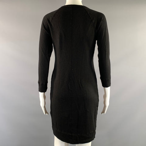 JAMES PERSE Size 1 Black Cotton Crew Neck Knee Length Dress