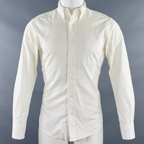 Chemise blanche à manches longues en coton avec une poche SAULT taille S