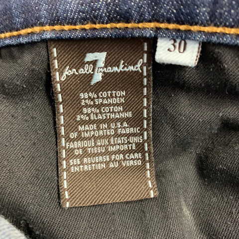 7 FOR ALL MANKIND Size 30 Paxtyn Indigo Wash Denim Zip Fly Jeans