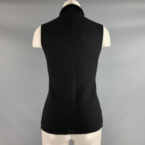 PIAZZA SEMPIONE Size M Black Knit Chevron Sleeveless Casual Top