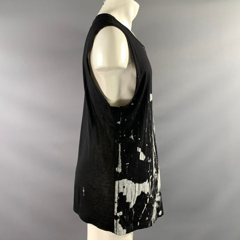 ALEXANDRE PLOKHOV Size S Black Grey Graphic Cotton Tank Top