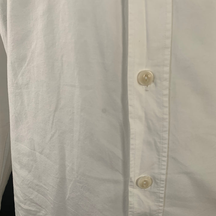 MERZ B. SCHWANEN Size XL White Cotton One Pocket Relaxed Fit Long Sleeve Shirt
