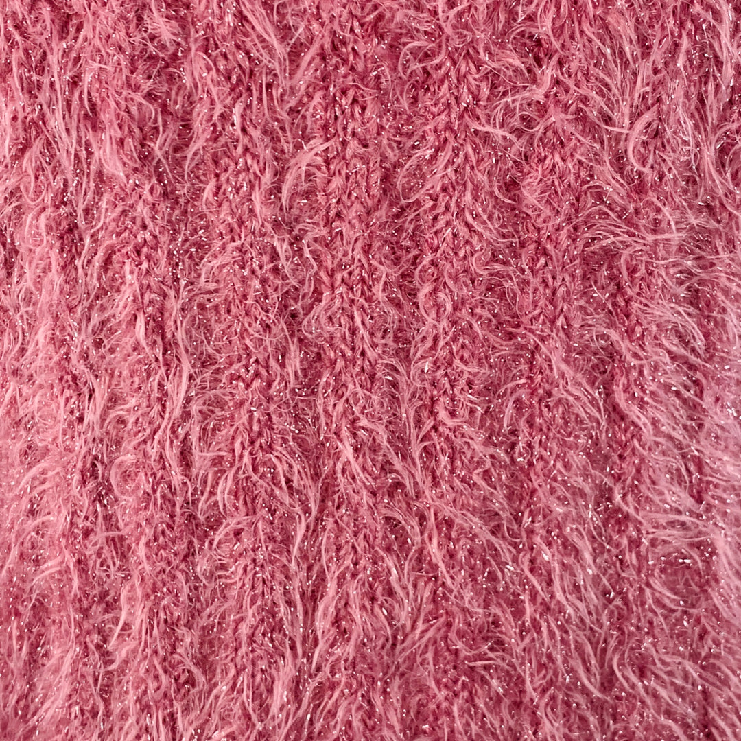 SIES MARJAN Size S Shaggy Metallic Pink Polyamide Blend Crew Neck Pullover