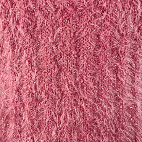 SIES MARJAN Size S Shaggy Metallic Pink Polyamide Blend Crew Neck Pullover