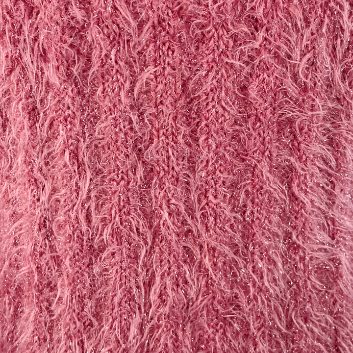 SIES MARJAN Size S Shaggy Metallic Pink Polyamide Blend Crew Neck Pullover