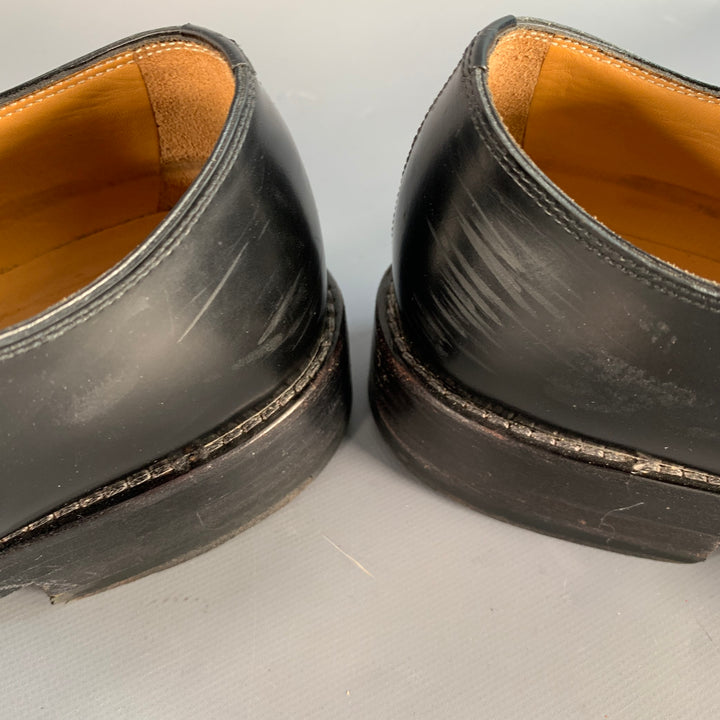 MARC JACOBS Size 8 Black Gold Leather Derby Lace-Up Shoes