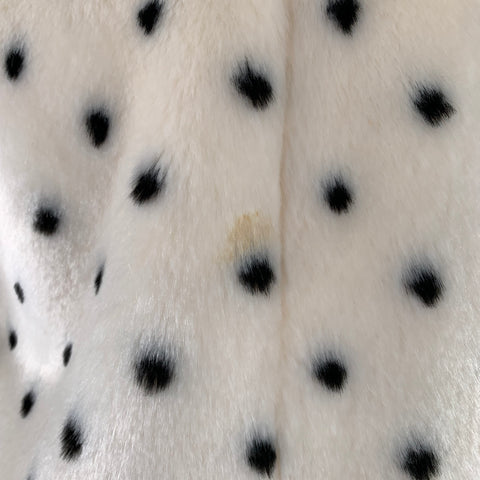 REBECCA TAYLOR Size S White Black Acrylic Dots Faux Fur Snaps Jacket