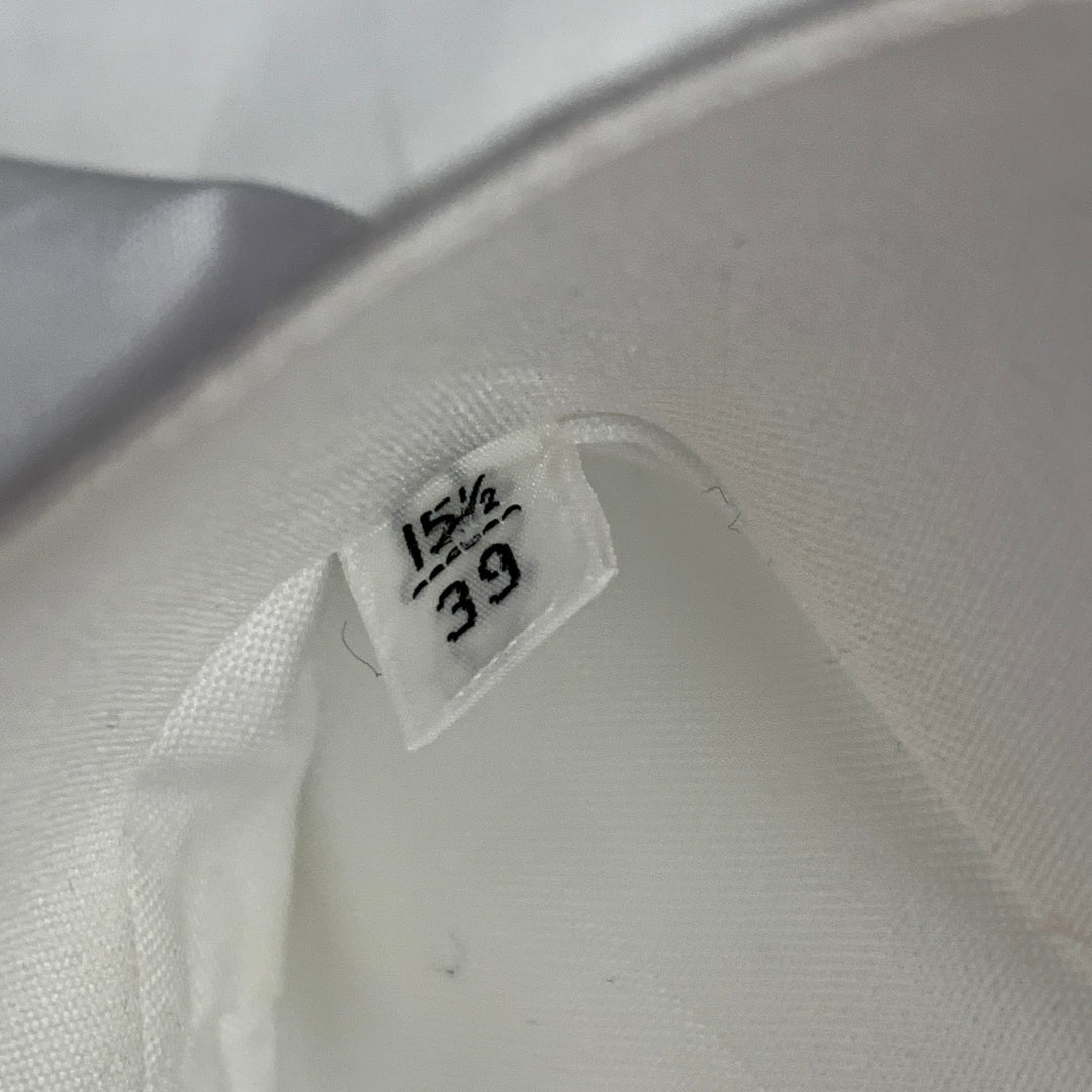 KITON Size S White Pleated Cotton Wingtip French Cuff Tuxedo Long Sleeve Shirt