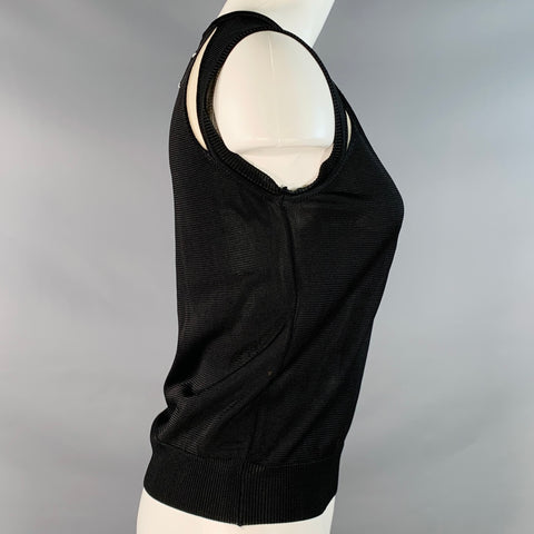 MAISON MARGIELA Vintage Size S Black Grey Jersey Sleeveless Crew Neck Casual Top