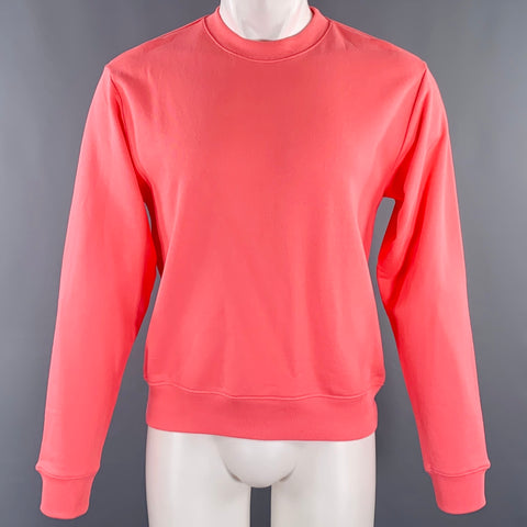 DRIES VAN NOTEN Size S Pink Coral Cotton Crew Neck Sweatshirt