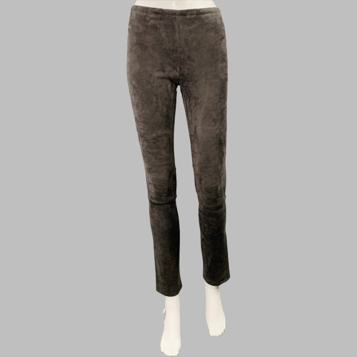 STOULS Size XXS Grey Lambskin Suede Leggings Casual Pants