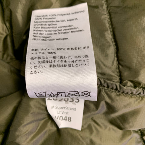OUTDOOR RESEARCH Size S Superstrand LT Green Olive Logo Nylon Zip Up Vest