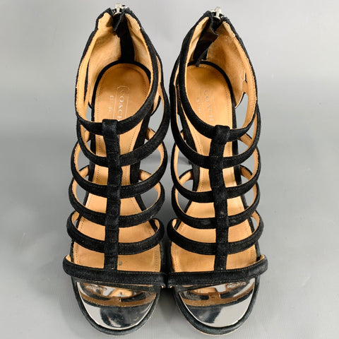 Sandales spartiates Lavania en daim noir COACH, taille 38