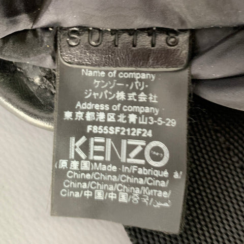 KENZO Yellow Black Logo Nylon Leather Double Zipper Belt Bag