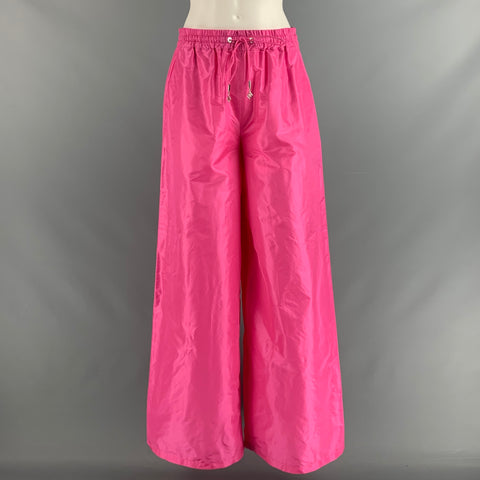 RALPH LAUREN Size 6 Pink Fuchsia Silk Wide Leg Dress Pants