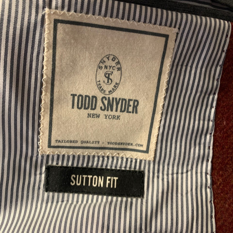 TODD SNYDER Chest Size 42 Orange Wool & Cashmere Notch Lapel Sport Coat