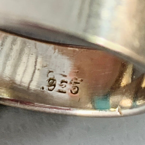 Bague VINTAGE Taille 8 en argent sterling avec turquoise